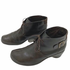 Merrell Veranda Dark Brown Leather Lace Up Booties
